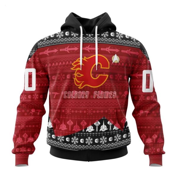 Calgary Flames Hoodie Special Star Trek Design Hoodie