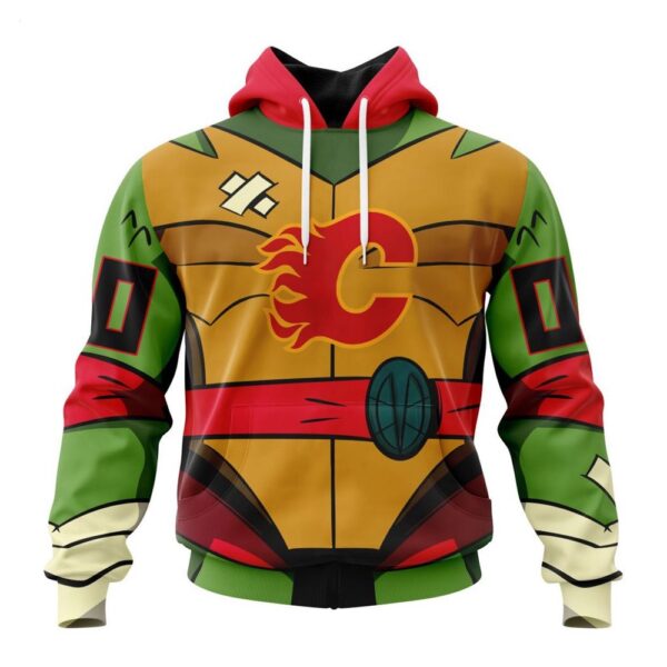 Calgary Flames Hoodie Special Teenage Mutant Ninja Turtles Design Hoodie