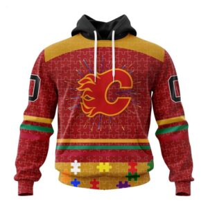 Calgary Flames Hoodie Specialized Design With Fearless Aganst Autism Concept Hoodie 1