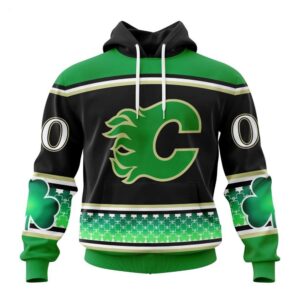 Calgary Flames Hoodie Specialized Unisex Kits Hockey Celebrate St Patricks Day Hoodie 1