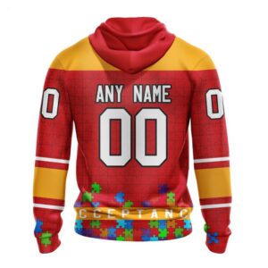 Calgary Flames Hoodie Specialized Unisex Kits Hockey Fights Against Autism Hoodie 2