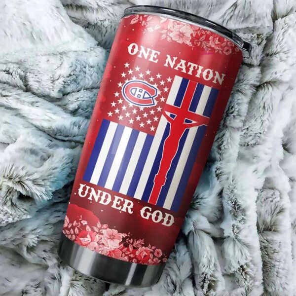 Canadians Tumbler One Nation Under God With Inspirational Quote Montreal