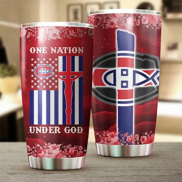 Canadians Tumbler One Nation Under God With Inspirational Quote Montreal