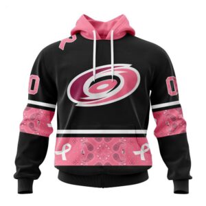 Carolina Hurricanes Hoodie Specialized Design In Classic Style With Paisley! WE WEAR PINK BREAST CANCER Hoodie 1