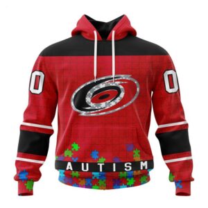 Carolina Hurricanes Hoodie Specialized Unisex Kits Hockey Fights Against Autism Hoodie 1