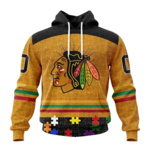 Chicago BlackHawks Hoodie Specialized Design With Fearless Aganst Autism Concept Hoodie 1