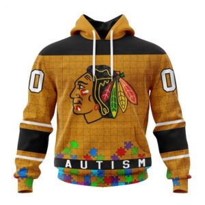 Chicago BlackHawks Hoodie Specialized Unisex Kits Hockey Fights Against Autism Hoodie 1