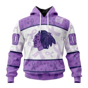 Chicago Blackhawks Hoodie Special Lavender Fight Cancer Hoodie 1 1