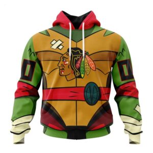 Chicago Blackhawks Hoodie Special Teenage Mutant Ninja Turtles Design Hoodie 1