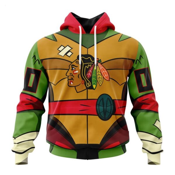 Chicago Blackhawks Hoodie Special Teenage Mutant Ninja Turtles Design Hoodie