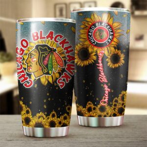 Chicago Blackhawks Sunflower Tumbler 1