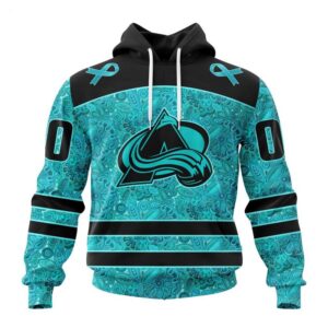 Colorado Avalanche Hoodie Special Design Fight Ovarian Cancer Hoodie 1