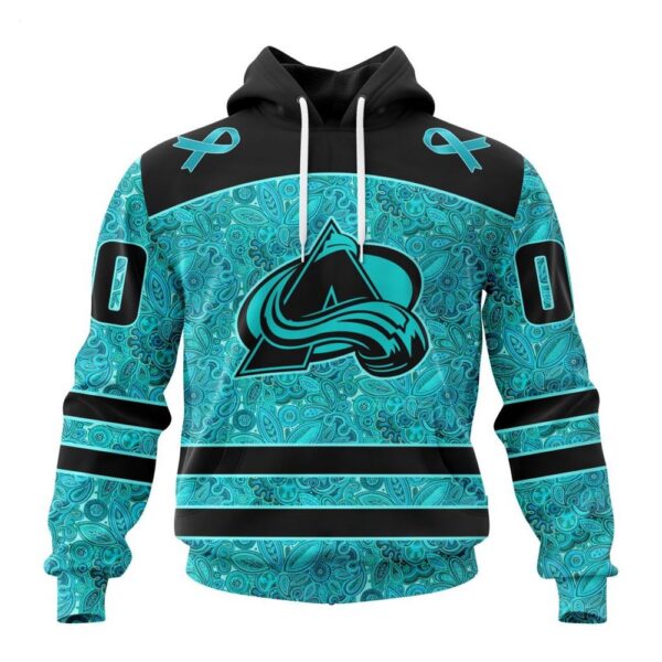 Colorado Avalanche Hoodie Special Design Fight Ovarian Cancer Hoodie