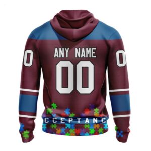 Colorado Avalanche Hoodie Specialized Unisex Kits Hockey Fights Against Autism Hoodie 2