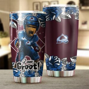 Colorado Avalanche I Am Groot Marve Tumbler Cool and Unique Hockey Gifts 2