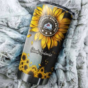 Colorado Avalanche Sunflower Sunshine Tumbler Hockey Fan Gifts 1