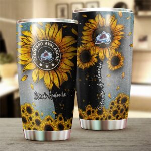 Colorado Avalanche Sunflower Sunshine Tumbler Hockey Fan Gifts 2