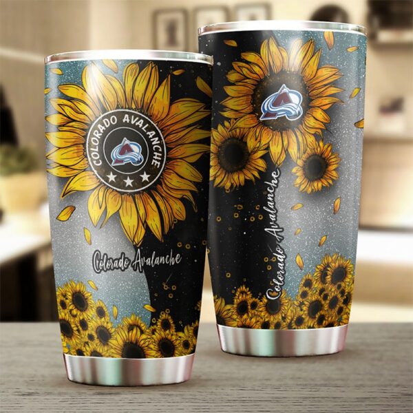 Colorado Avalanche Sunflower Sunshine Tumbler Hockey Fan Gifts