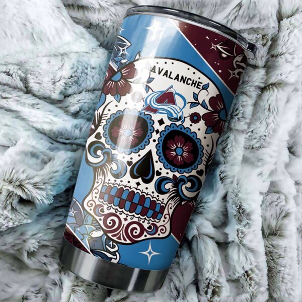 Colorado Avalanche Tumbler A Skull The Rockstar Hockey Fan Gifts