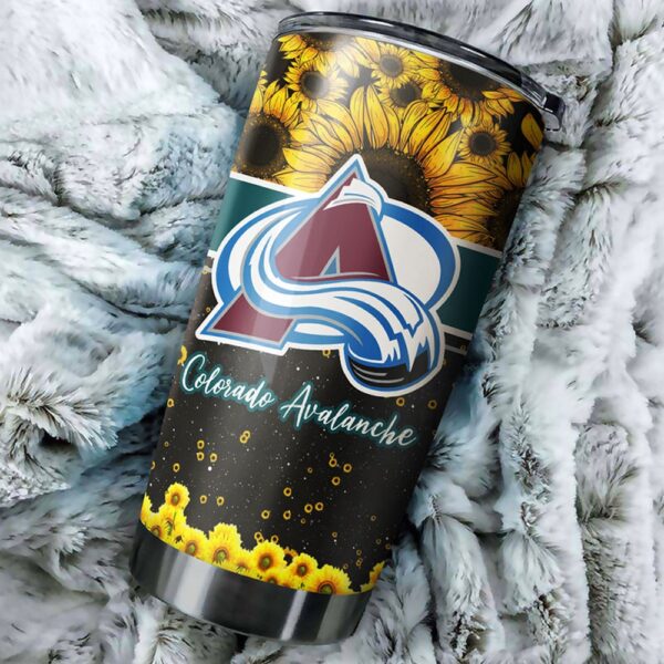 Colorado Avalanche Tumbler Beautiful Sunflower Design Tumbler For Fans