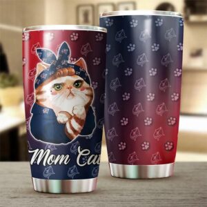 Columbus Blue Jackets Cat Moms Everywhere Tumbler 2