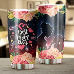 Columbus Blue Jackets Cool Flowers Tumbler Best Mom Ever 2