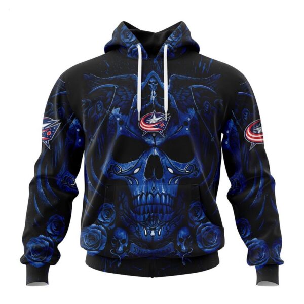 Columbus Blue Jackets Hoodie Special Design With Skull Art Hoodie