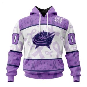 Columbus Blue Jackets Hoodie Special Lavender Fight Cancer Hoodie 1 1