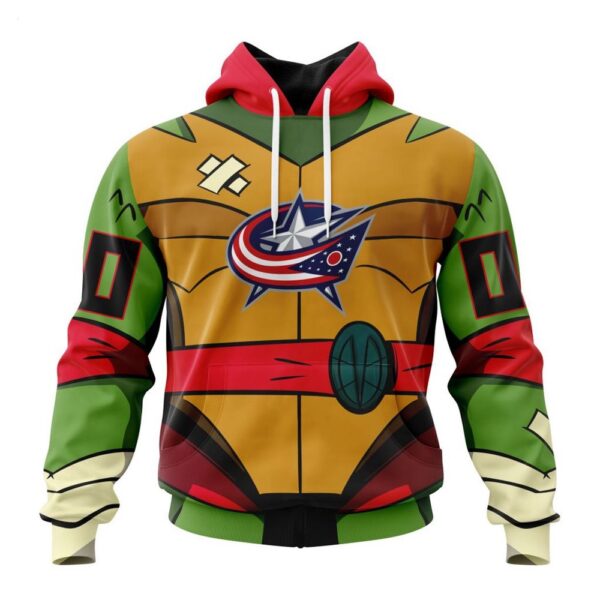 Columbus Blue Jackets Hoodie Special Teenage Mutant Ninja Turtles Design Hoodie