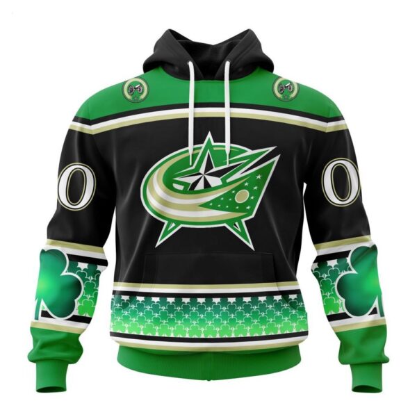 Columbus Blue Jackets Hoodie Specialized Unisex Kits Hockey Celebrate St Patrick’s Day Hoodie