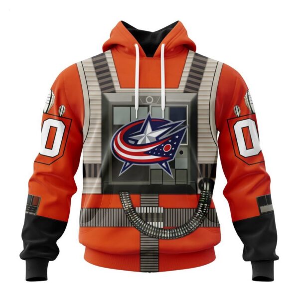 Columbus Blue Jackets Hoodie Star Wars Rebel Pilot Design Hoodie