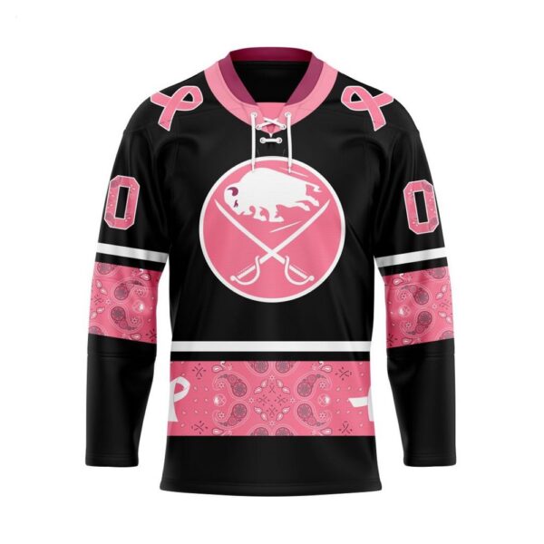 Customize NHL Buffalo Sabres Specialized Hockey Jersey In Classic Style With Paisley Pink Breast Cancer
