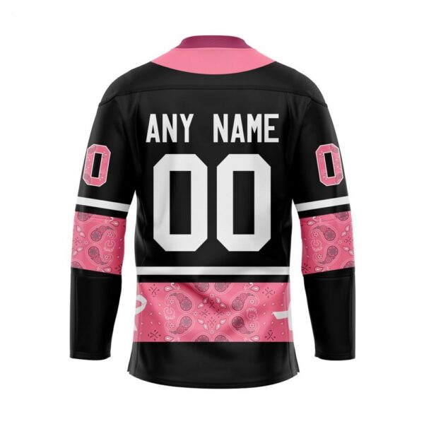 Customize NHL Calgary Flames Specialized Hockey Jersey In Classic Style With Paisley Pink Breast Cancer