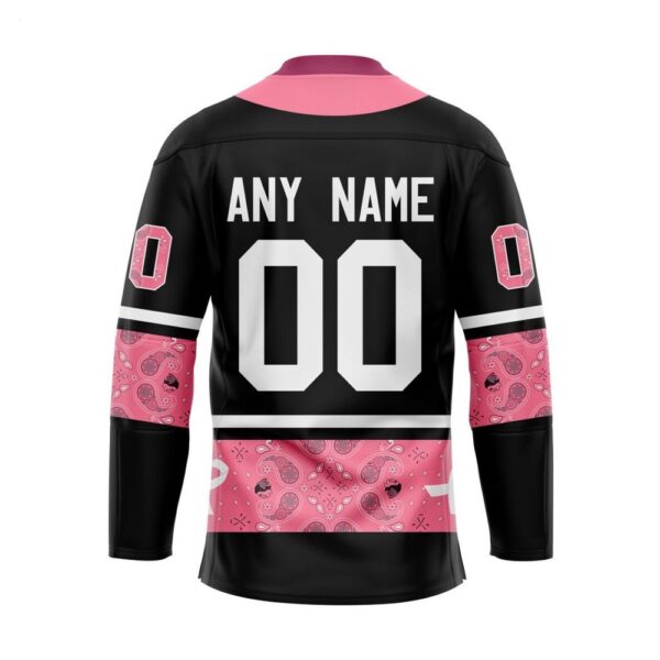 Customize NHL Chicago BlackHawks Specialized Hockey Jersey In Classic Style With Paisley Pink Breast Cancer