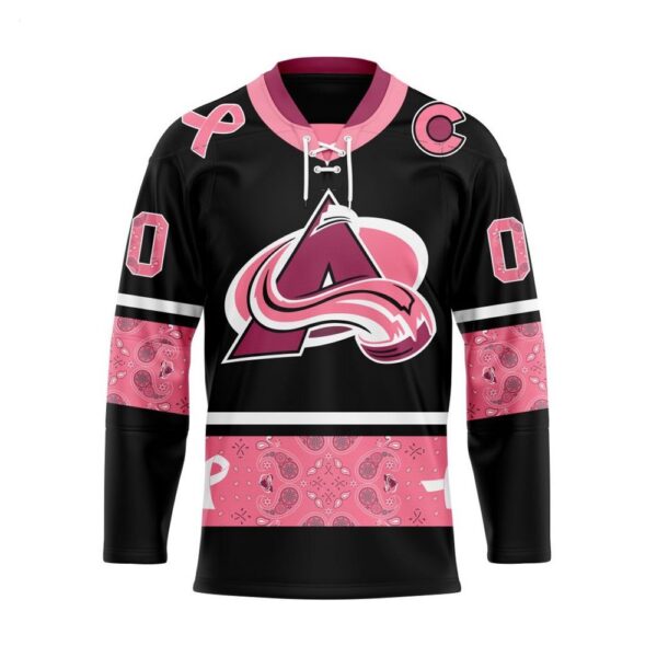 Customize NHL Colorado Avalanche Specialized Hockey Jersey In Classic Style With Paisley Pink Breast Cancer
