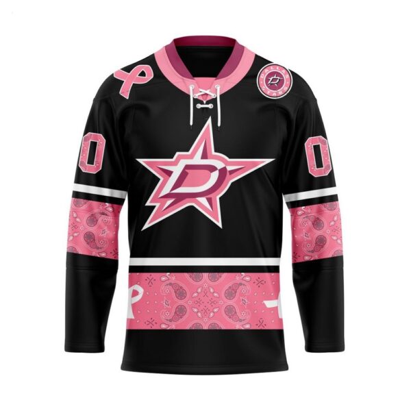 Customize NHL Dallas Stars Specialized Hockey Jersey In Classic Style With Paisley Pink Breast Cancer