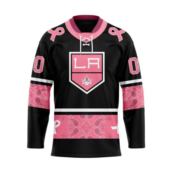 Customize NHL Los Angeles Kings Specialized Hockey Jersey In Classic Style With Paisley Pink Breast Cancer