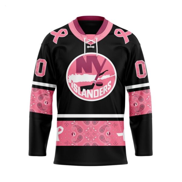 Customize NHL New York Islanders Specialized Hockey Jersey In Classic Style With Paisley Pink Breast Cancer