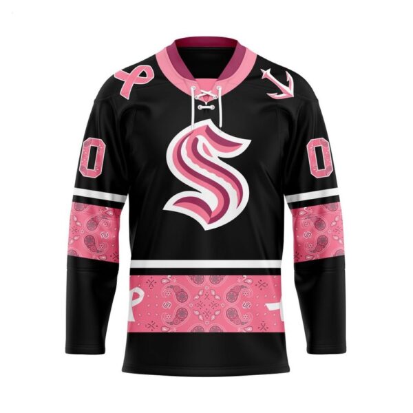 Customize NHL Seattle Kraken Specialized Hockey Jersey In Classic Style With Paisley Pink Breast Cancer