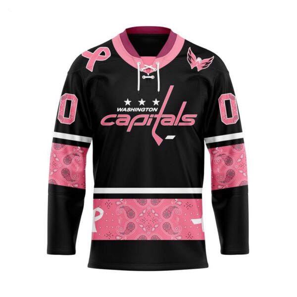 Customize NHL Washington Capitals Specialized Hockey Jersey In Classic Style With Paisley Pink Breast Cancer