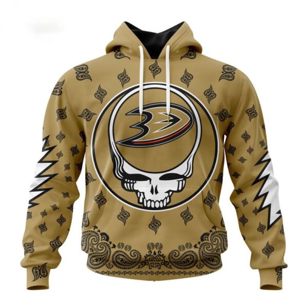 Customized NHL Anaheim Ducks Hoodie Special Grateful Dead Design Hoodie