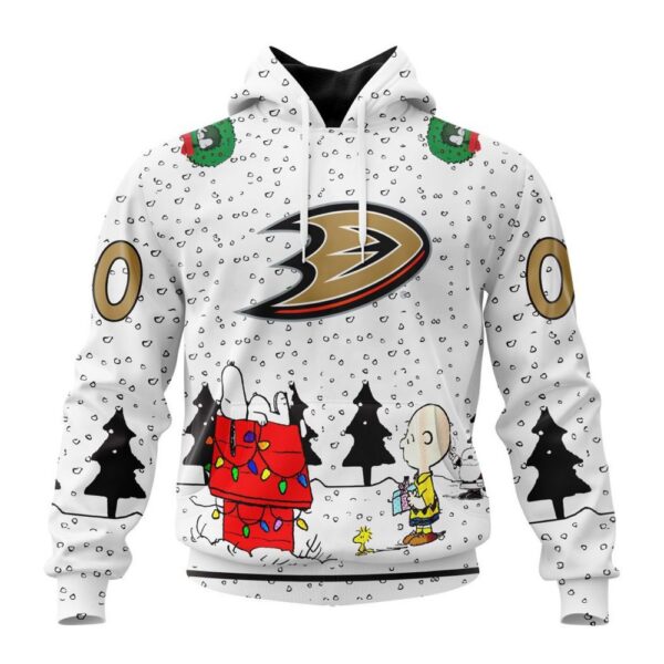 Customized NHL Anaheim Ducks Hoodie Special Peanuts Design Hoodie