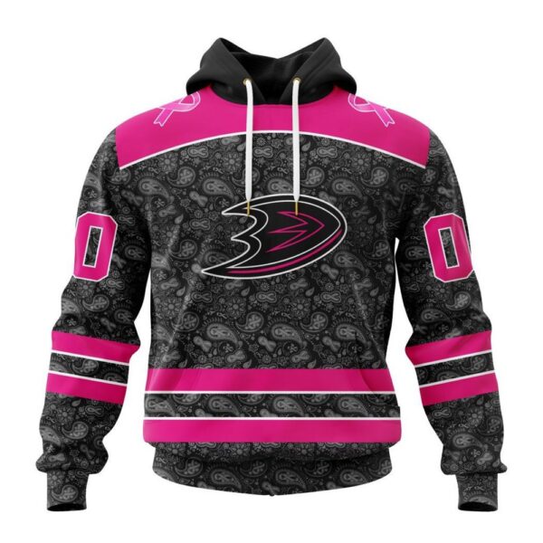 Customized NHL Anaheim Ducks Hoodie Special Pink In The Rink Fight Breast Cancer Hoodie