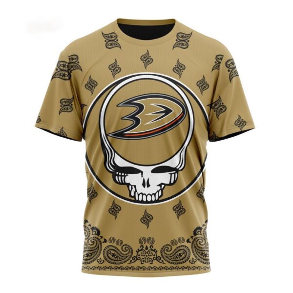 Customized NHL Anaheim Ducks T-Shirt Special Grateful Dead Design T-Shirt