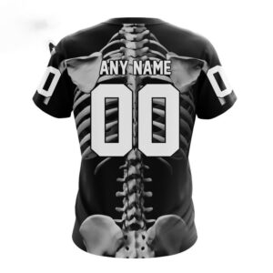 Customized NHL Anaheim Ducks T Shirt Special Skeleton Costume For Halloween T Shirt 2