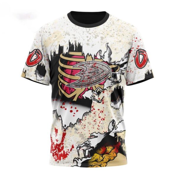 Customized NHL Anaheim Ducks T-Shirt Special Zombie Style For Halloween T-Shirt