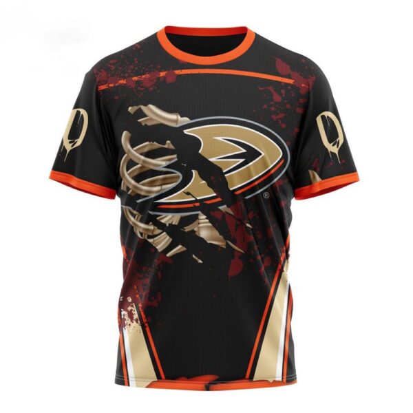 Customized NHL Anaheim Ducks T-Shirt Specialized Design Jersey With Your Ribs For Halloween T-Shirt