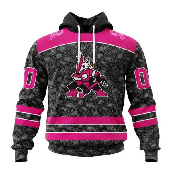 Customized NHL Arizona Coyotes Hoodie Special Pink In The Rink Fight Breast Cancer Hoodie