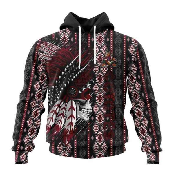 Customized NHL Arizona Coyotes Hoodie Special Skull Native Design Hoodie