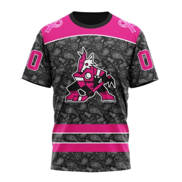 Customized NHL Arizona Coyotes T-Shirt Special Pink In The Rink Fight Breast Cancer T-Shirt